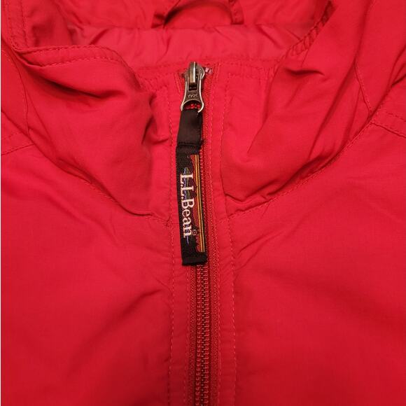 Vintage LL Bean Men’s Red Hooded Anorak Jacket L Full Zip Rain Windbreaker EUC - Picture 7 of 10